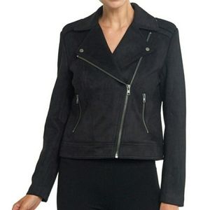 NWT Philosophy Black Faux Suede Moto Jacket